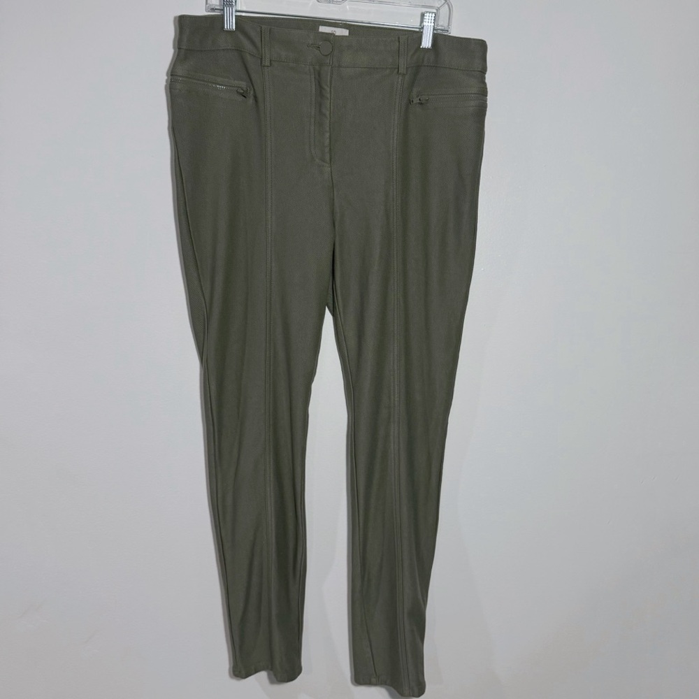 Chico's So Slimming Knit Twill‎ Pants In Green Size 14 Chico's 2.5